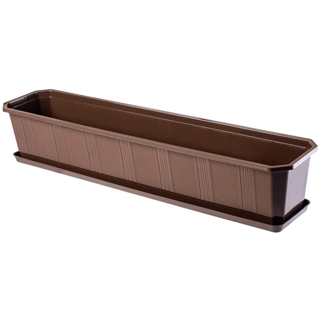 Skrzynka balkonowa Kadax Trani z podstawką i uchwytami 80 cm Brązowa (K874) (5902730388531) - obraz 7