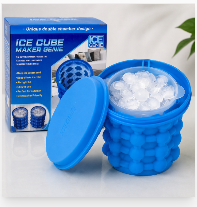 Форма для льоду силіконова Ice Cube Maker з контейнером, пристрій для кубиків льоду Синій - Фото 1 Форма для льоду силіконова Ice Cube Maker з контейнером, пристрій для кубиків льоду Синій - зображення 1