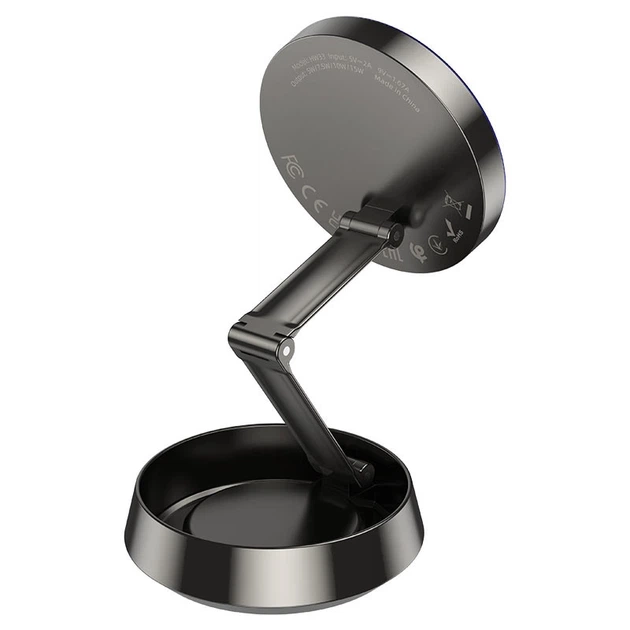Автодержатель с беспроводной зарядкой MagSafe Hoco HW33 Metal Ring 15W Magnetic Car Holder в авто на торпедо Черный - Фото 3 Автодержатель с беспроводной зарядкой MagSafe Hoco HW33 Metal Ring 15W Magnetic Car Holder в авто на торпедо Черный - изображение 3