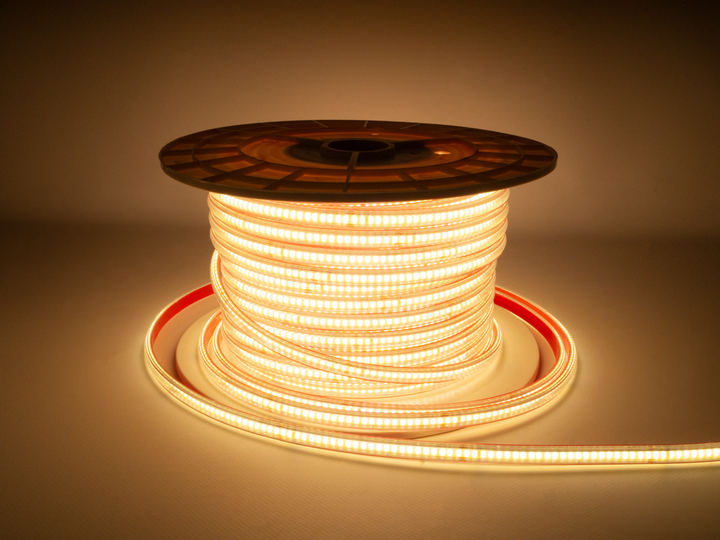 Світлодіодна стрічка BIOM Professional COB-240led-8mm-230V 9W/m IP65 тепло білий BPS G4 - Фото 4 Світлодіодна стрічка BIOM Professional COB-240led-8mm-230V 9W/m IP65 тепло білий BPS G4 - зображення 4