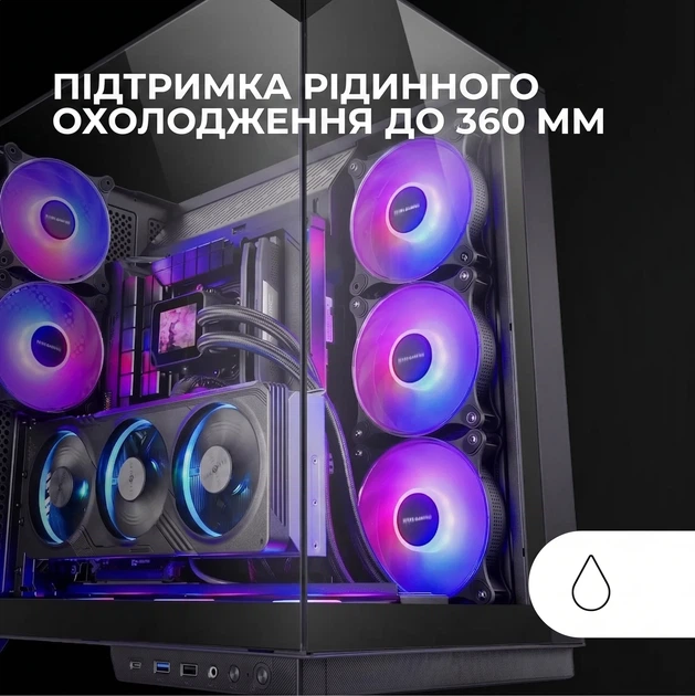 Корпус Mars Gaming MC-3GF / Без БЖ / ATX / 2x120mm ARGB / USB-C / Black - изображение 3