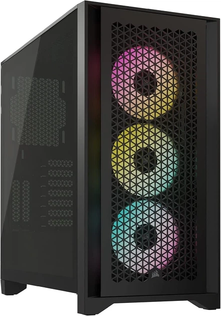 Корпус Corsair iCUE 4000D RGB Airflow / без БП / Mid-Tower / ATX / Glass / 3 x 120mm RGB Fan / USB Type-C / Черный - Фото 1 Корпус Corsair iCUE 4000D RGB Airflow / без БП / Mid-Tower / ATX / Glass / 3 x 120mm RGB Fan / USB Type-C / Черный - изображение 1