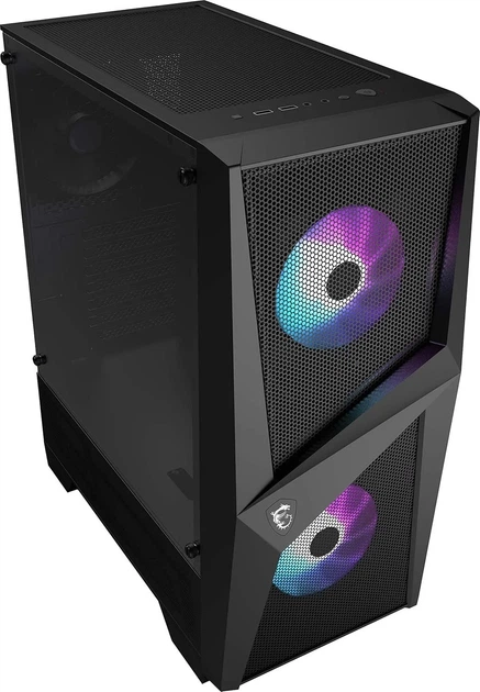 Корпус MSI MAG Forge 100R / без БП / Mid Tower / ARGB / Tempered Glass / USB 3.2 / 3x120mm Fans / Черный (101642292) - Уценка - изображение 3