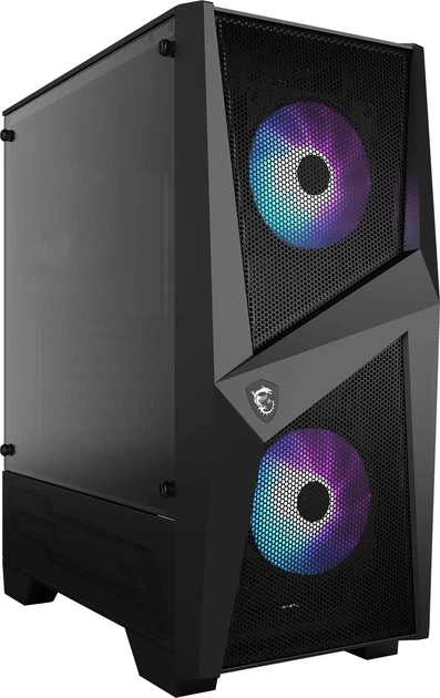 Корпус MSI MAG Forge 100R / без БП / Mid Tower / ARGB / Tempered Glass / USB 3.2 / 3x120mm Fans / Черный (101642292) - Уценка - изображение 4