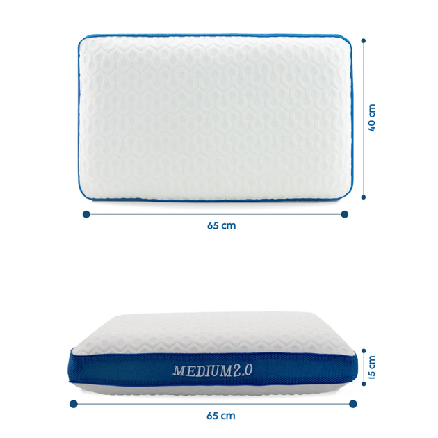 Ортопедична подушка Galaxy Motion ERGO FOAM, 2.0 середньої жорсткості, 40x65 см, висота15 см, Синій - Фото 2 Ортопедична подушка Galaxy Motion ERGO FOAM, 2.0 середньої жорсткості, 40x65 см, висота15 см, Синій - зображення 2