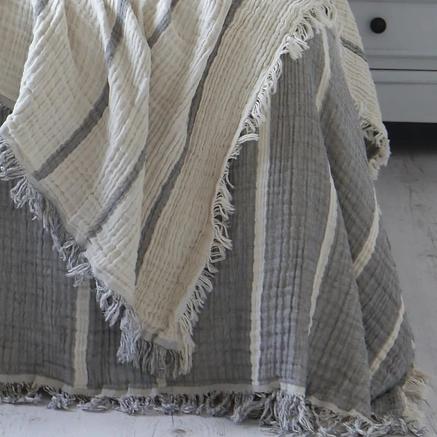 Муслінове покривало LA MODNO PEARL GRAY, Полуторний, 170x240 см, Сірий - зображення 3