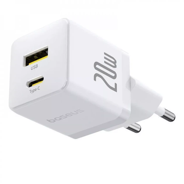 Зарядний пристрій Baseus Palm Fast Charger 20W (Type-C + USB) - зображення 2