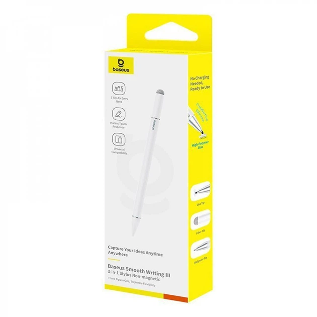 Стилус-ручка Baseus Smooth Writing III 3-in-1 white (P80080804213-00) - изображение 5