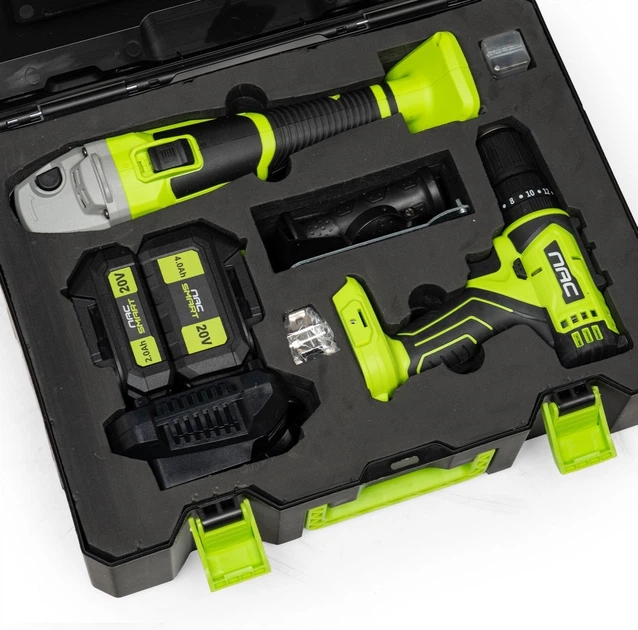 Zestaw Nac SMART NS-SET2-20V wkrętarka akumulatorowa + szlifierka kątowa + 2 x akumulator + szybka ładowarka 20 V (5905842533387) - obraz 5