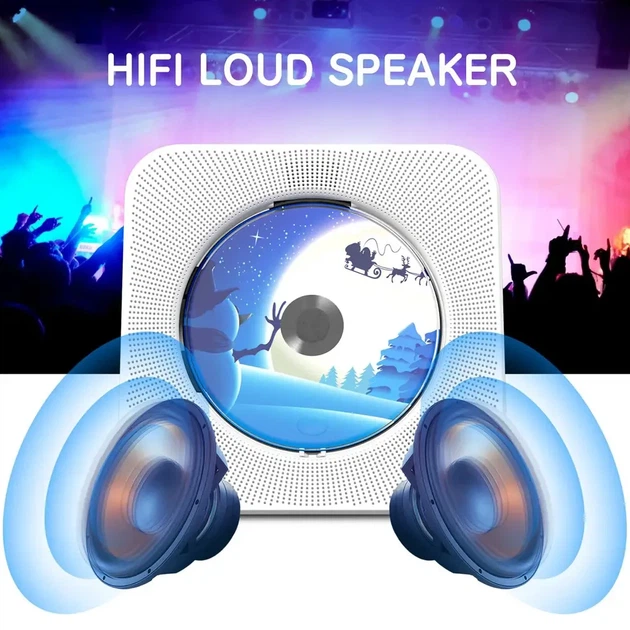 CD плеер Bluetooth колонка USB AUX FM радио с динамиками музыкальный проигрыватель от сети настенный монтаж для дома с пультом Type-C от сети - изображение 6