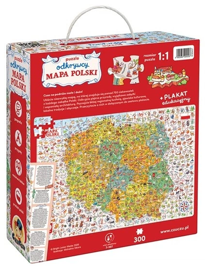Пазл CzuCzu Дослідники: мапа Польщі 300 елементів 94553 (5902983494553) - зображення 2