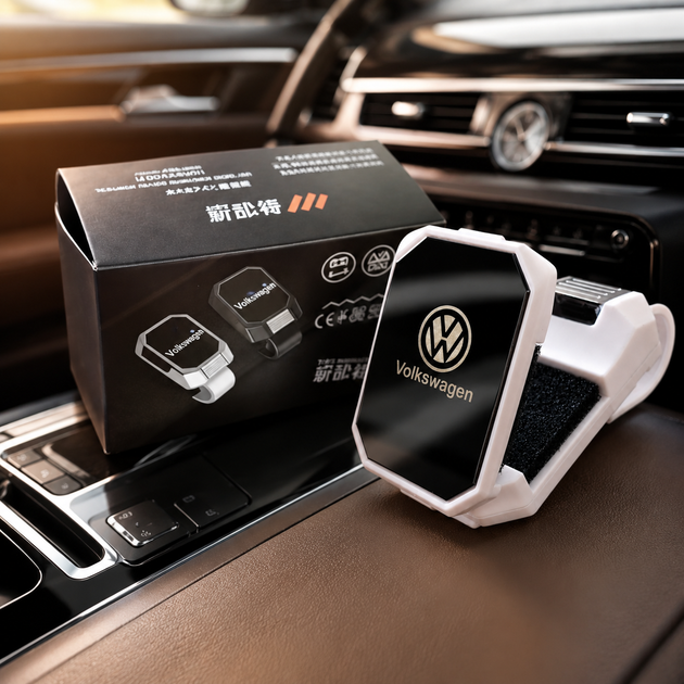 Автомобильный держатель для очков Volkswagen (клипса на козырек) Белого цвета - изображение 3