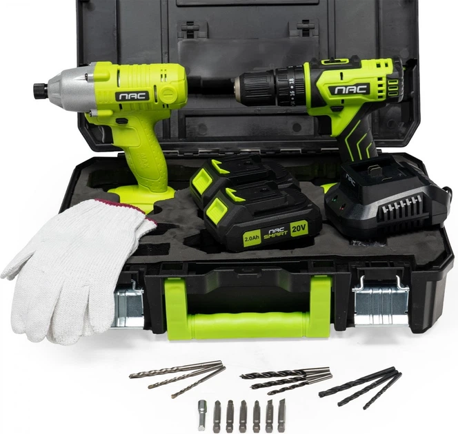Zestaw Nac SMART NS-SET1-20V wkrętarka akumulatorowa + zakrętarka udarowa + akumulator + szybka ładowarka 20 V (5905842533370) - obraz 7