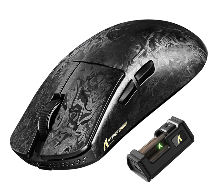 Мишка ігрова бездротова, attack shark r11, ultra carbon fiber wireless 8k paw3950max - Фото 2 Мишка ігрова бездротова, attack shark r11, ultra carbon fiber wireless 8k paw3950max - зображення 2