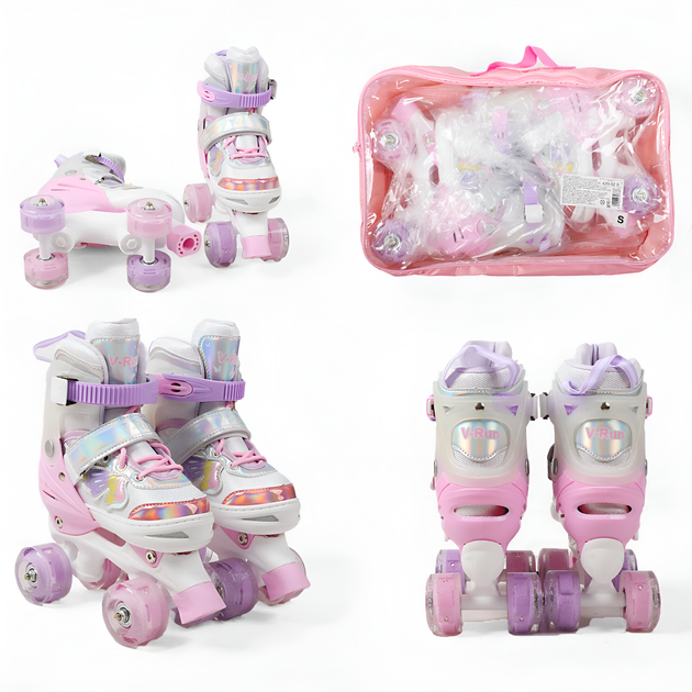 Раздвижные ролики квады 3-16 M Best Roller колеса PU светящиеся (размер 35-38). Multicolor (193625) - Фото 2 Раздвижные ролики квады 3-16 M Best Roller колеса PU светящиеся (размер 35-38). Multicolor (193625) - изображение 2