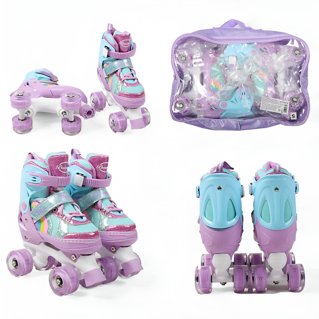 Раздвижные ролики квады 15-06 S Best Roller колеса PU светящиеся (размер 31-34). Multicolor (193616) - Фото 2 Раздвижные ролики квады 15-06 S Best Roller колеса PU светящиеся (размер 31-34). Multicolor (193616) - изображение 2