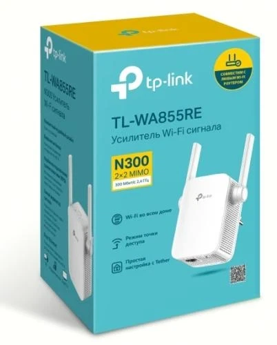 Точка доступа-усилитель TP-LINK TL-WA855RE Wi-Fi 802.11 b/g/n, 300Mb, 2 внешние антенны - изображение 3