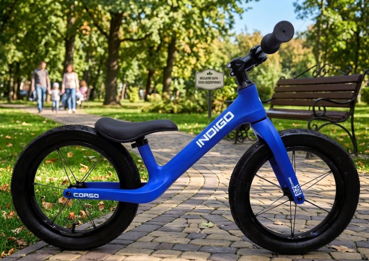 Беговел детский CORSO Indigo 14" нейлоновая рама, синий (D-4500-92) - изображение 2