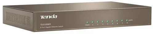 Комутатор TENDA TEG1008D, 8 LAN 10/100/1000BaseT, Desktop металл, некеруємий - зображення 3