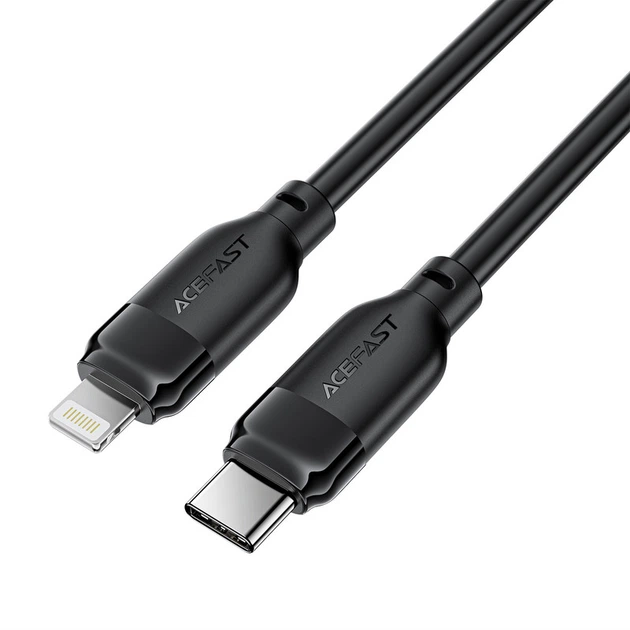 Кабель ACEFAST C16-05, USB to iP, 30W, 2m,TPU, TPU connectors, Black - Фото 2 Кабель ACEFAST C16-05, USB to iP, 30W, 2m,TPU, TPU connectors, Black - изображение 2