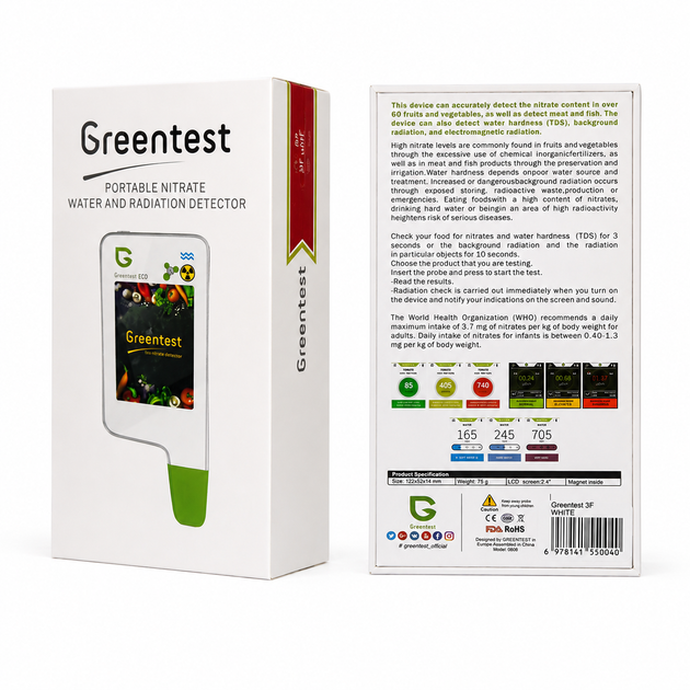 Нитратомер экотестер Greentest ECO 3F нитрат-тестер измеритель жесткости воды с таймером и Bluetooth (ECO3F) - изображение 11