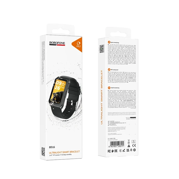Фітнес-браслет BOROFONE BD16 37mm. 200 mAh. IP67 Smart bracelet Black - изображение 2