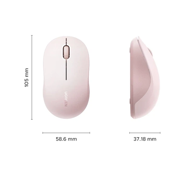 Маніпулятор миша бездротова UGREEN M331 Multi-mode Wireless Mouse Pink - изображение 15