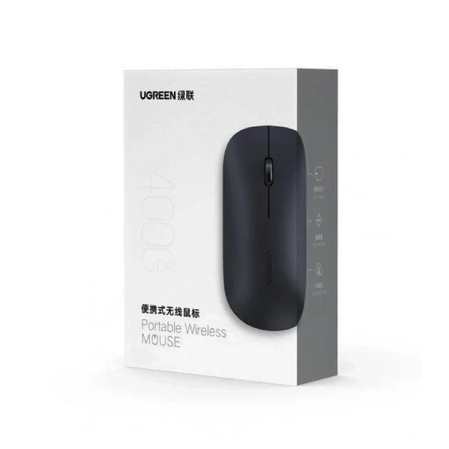 Маніпулятор миша UGREEN MU001 Portable Wireless Mouse (Black) - изображение 4