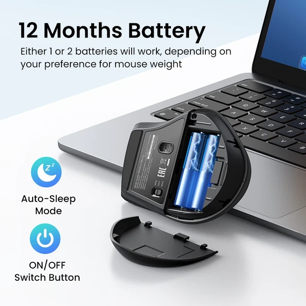 Маніпулятор миша бездротова UGREEN M751 Multi-mode Wireless Mouse Black - изображение 13