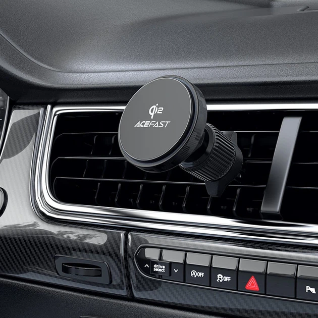 Автотримач для телефона з БЗП ACEFAST D33 Qi2 magnetic wireless charging car holder for air vent Black - зображення 5