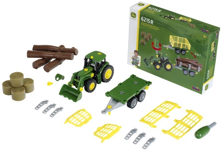 Трактор для складання Klein John Deere з двома причепами 3906 (4009847039163) - зображення 2