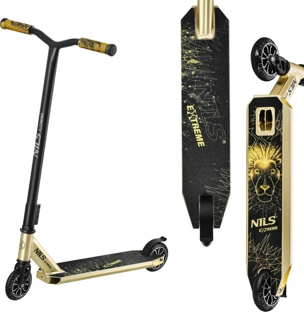 Самокат Nils Extreme Флуоресцентний Lion HS155 Золотий (5905504100131) - зображення 4