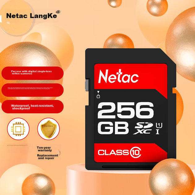 Карта пам'яті Netac P600 Technology Red SDXC 256GB Class 10 UHS-I U1 V10 - зображення 2