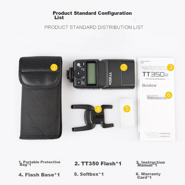 Высокоскоростной TTL-светильник Godox TT350-O для установки на камеру и использование вне камеры (Olympus/Panasonic). - изображение 2