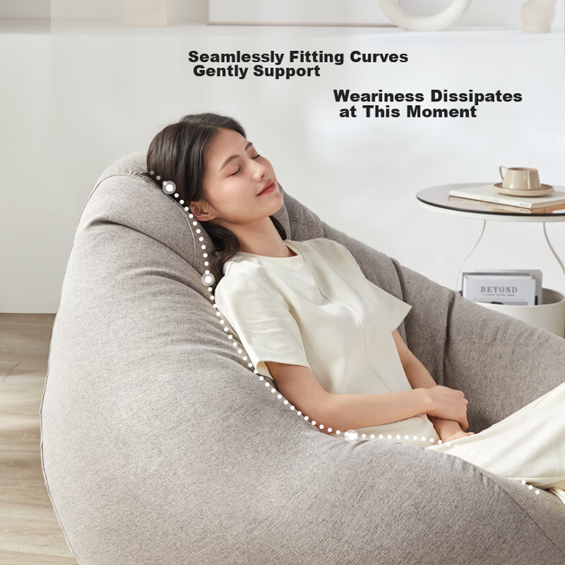 Кресло-мешок LUCKYSAC Lazy Bean Bag Sofa EPP для гостиной, спальни, балкона, одноместное, в форме татами, небольшое, удобное, тепло-серого цвета. - Фото 5 Кресло-мешок LUCKYSAC Lazy Bean Bag Sofa EPP для гостиной, спальни, балкона, одноместное, в форме татами, небольшое, удобное, тепло-серого цвета. - изображение 5
