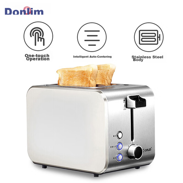 Тостер Donlim DL-8117 з широкими слотами та корпусом з нержавіючої сталі - зображення 2