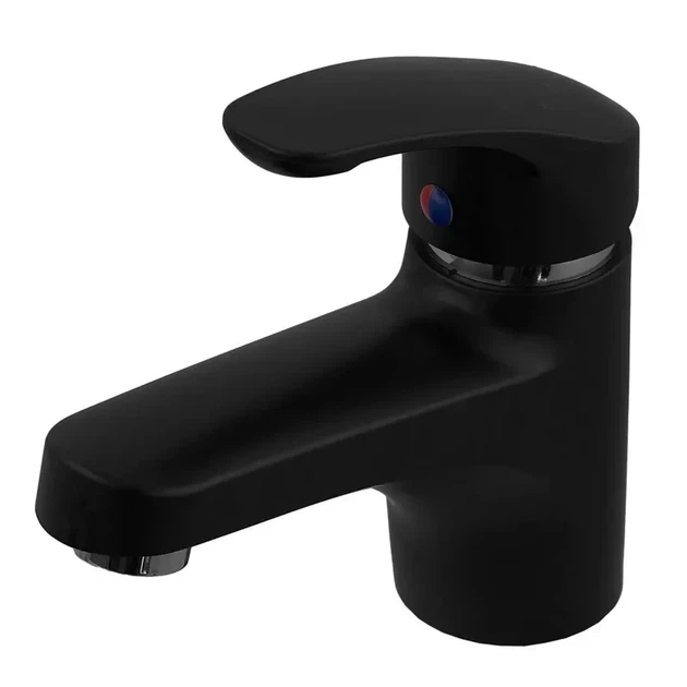 Змішувач для умивальника Plamix Fidel-001 SET Matte black термопластиковий (зі шлангами) (PM0660) - Фото 2 Змішувач для умивальника Plamix Fidel-001 SET Matte black термопластиковий (зі шлангами) (PM0660) - зображення 2