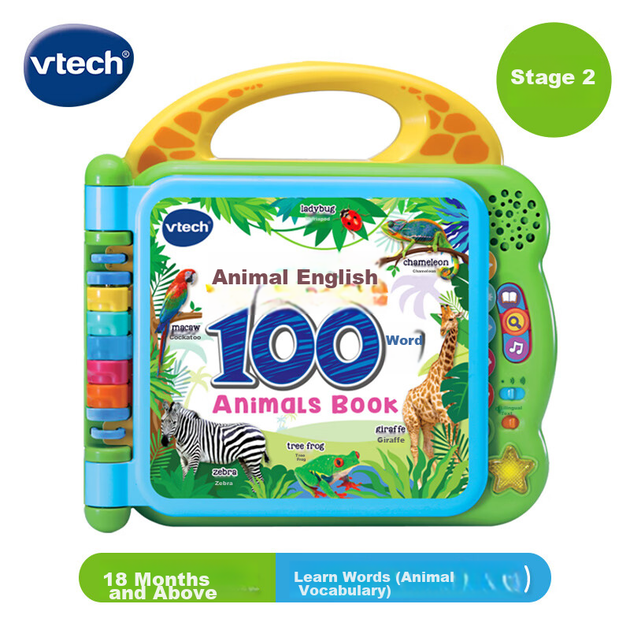 Детская обучающая машинка VTech Early Learning Machine, Animal English 100 Words, аудиокнига для малышей, обучающая машинка, игрушка для детей, подарок для мальчиков и девочек. - изображение 2