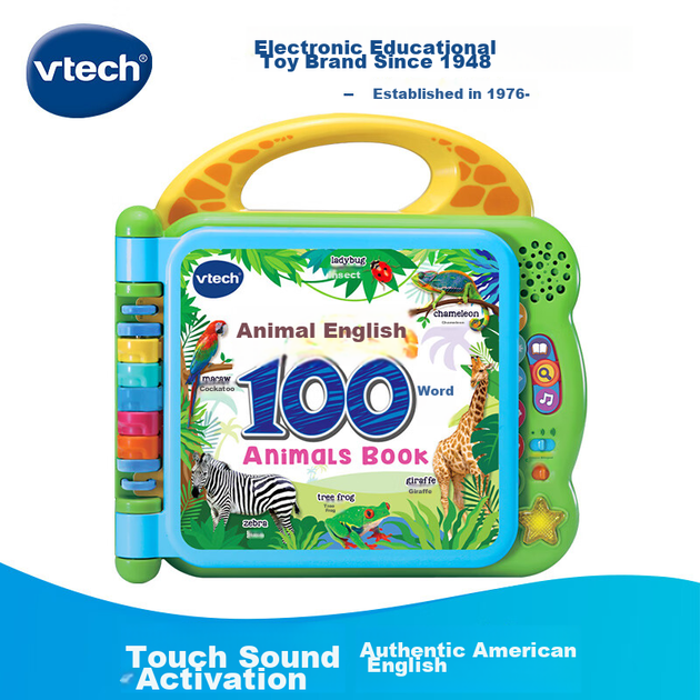 Детская обучающая машинка VTech Early Learning Machine, Animal English 100 Words, аудиокнига для малышей, обучающая машинка, игрушка для детей, подарок для мальчиков и девочек. - изображение 9