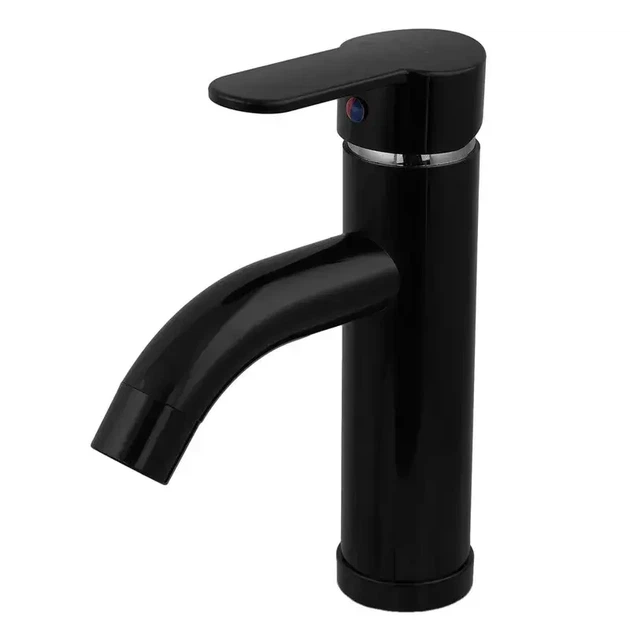 Змішувач для умивальника Plamix Raul-001-B Black термопластик (без шлангів) (PM0654) - зображення 2
