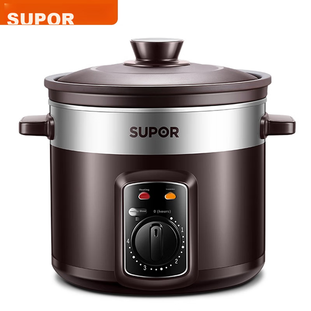 SUPOR DG40YK6-30, 4 литра, серия ZMD Worry-Free, серия Purple Porcelain, механическая электрическая кастрюля для тушения, серебристо-фиолетовый - изображение 2