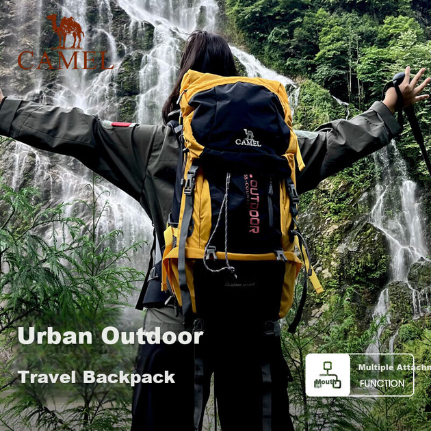 Профессиональный походный рюкзак CAMEL Outdoor, многофункциональный рюкзак большой вместимости для мужчин и женщин, сумка для треккинга и путешествий, 7S3AC3034, черный. - изображение 2
