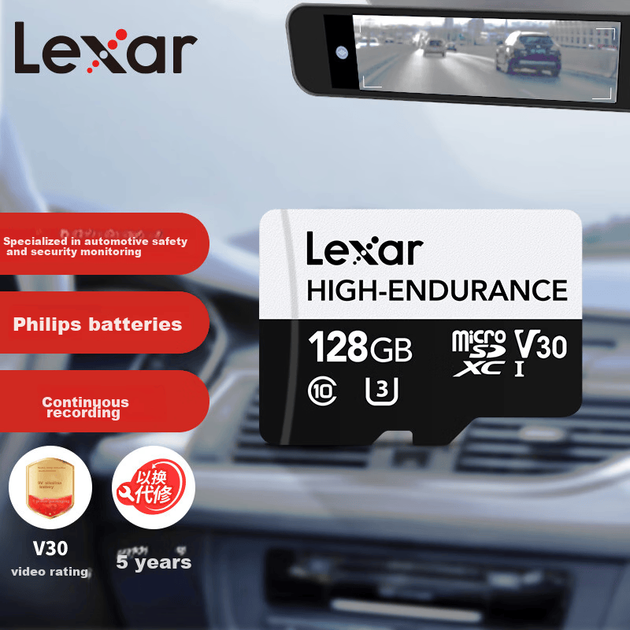 Карта пам'яті Lexar High Endurance microSDXC 128GB Class 10 UHS-I U3 V30 (LSDM10-128GABCNHE) - зображення 2