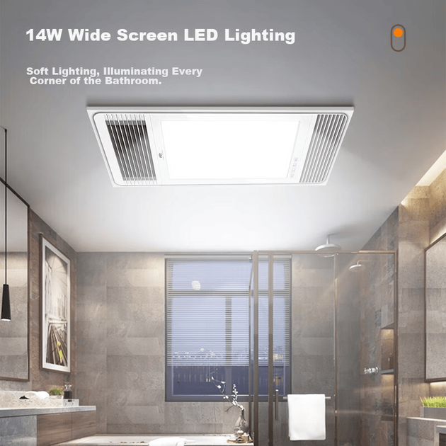 Обогреватель для ванной комнаты NVC Wind Heating, одноядерный, механический, ультратонкий, с подсветкой, вытяжной вентиляцией, модель Y333, для ванной и туалета. - изображение 7