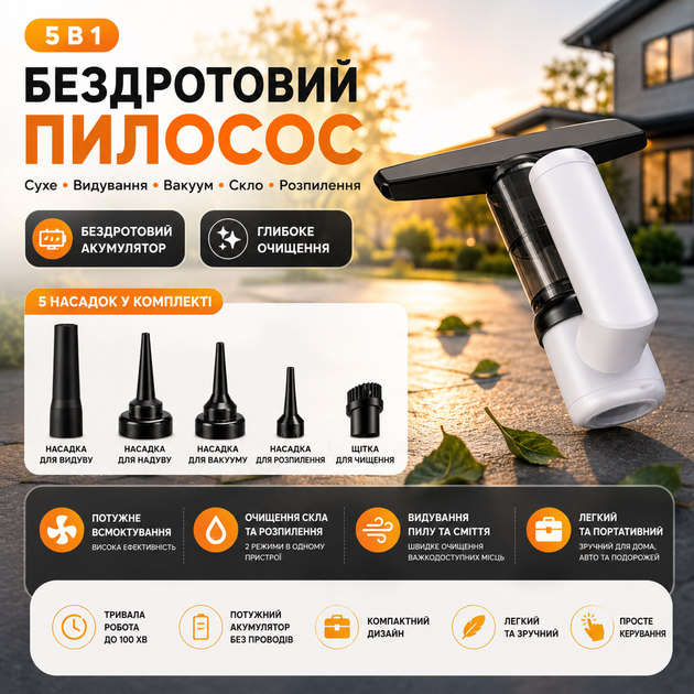 Беспроводной пылесос 5-в-1 с аккумулятором емкостью 2000mAh - изображение 4