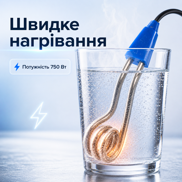 Кипятильник электрический маленький электрокипятильник погружной из нержавеющей стали ТЕН Blue - изображение 2