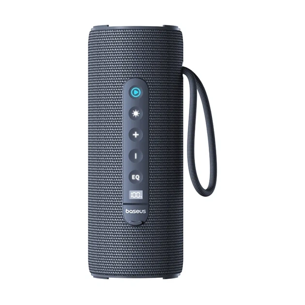 Портативная Bluetooth колонка Baseus AeQur 30 Air 15W, RGB подсветка, IPX5, беспроводная акустика, серая - изображение 4