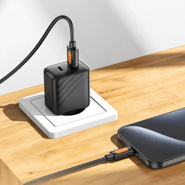 Кабель BOROFONE BX114 Structure Silicone USB to Type-C 3A, 1 м, швидка зарядка та передача даних, чорний - Фото 5 Кабель BOROFONE BX114 Structure Silicone USB to Type-C 3A, 1 м, швидка зарядка та передача даних, чорний - зображення 5