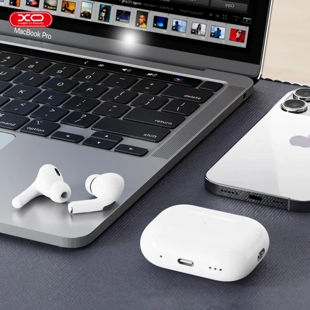 Навушники XO EV53 TWS Bluetooth 5.3, ANC шумозаглушення, бездротові, сенсорне керування, кейс, білі - Фото 6 Навушники XO EV53 TWS Bluetooth 5.3, ANC шумозаглушення, бездротові, сенсорне керування, кейс, білі - зображення 6