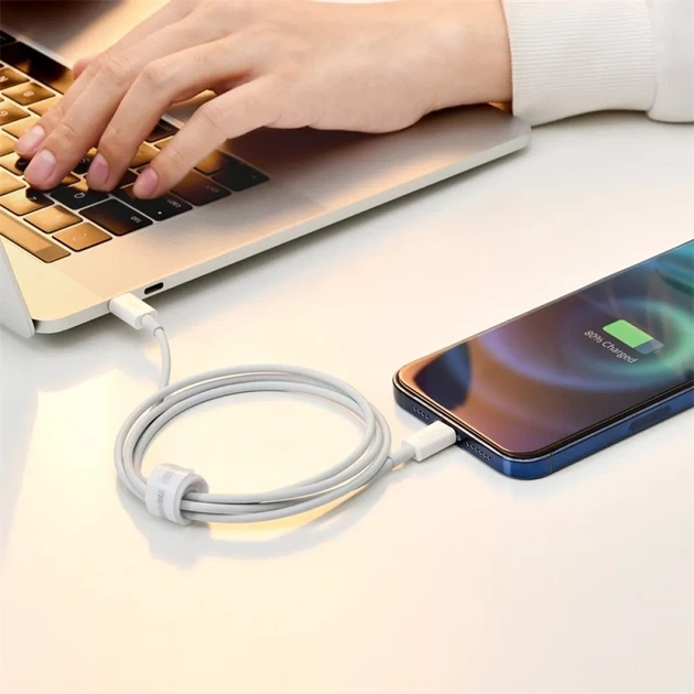 Кабель Baseus Superior Series USB to Lightning 2.4A, 2 м, швидка зарядка, передача даних, White - зображення 7